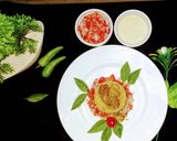A picture of step 8 of Beef pulao with green chutney and kachmoar.