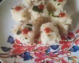 A picture of step 4 of Rava dhokla.