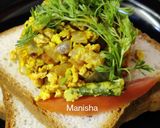 A picture of step 12 of Bhurji Toast.