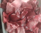 A picture of step 1 of Liver curry. (goat liver) kaleji.