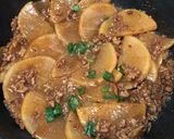 A picture of step 6 of 肉のみじん切りと大根 Beef and Daikon Stew.