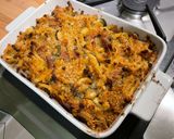 Une image de l'étape 18 de Gratin de macaronis au lard, courgettes et roquefort.