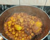 A picture of step 8 of CHOLE ALOO DRY CURRY with BOILED BROWN RICE.