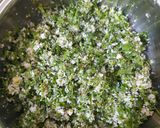 A picture of step 2 of Pudachi Wadi/ Sambhar/kothimbir Wadi.