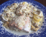Foto del paso 9 de la receta: Salmón con nata y champiñones al horno
