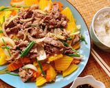 Hình bước làm 3 của món Đu đủ xào bò