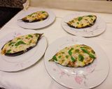 Foto del paso 12 de la receta: Berenjenas al pesto de albahaca, rellenas de atún con tomate