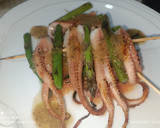 Foto del paso 7 de la receta: Pincho de pulpo con trigueros, vinagreta de balsámico de manzana