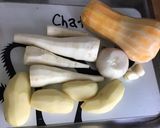 Une image de l'étape 1 de Gratin de panais,courge butternut et pommes de terre aux deux fromages.