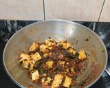 A picture of step 8 of FETA CHEESE DRY CURRY with METHI LEAVES.