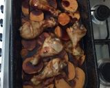 BBQ csirkecomb édesburgonya ágyon recept fázis 4 fotója