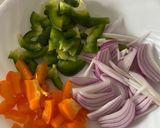 A picture of step 2 of Parda paneer biryani.