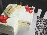 Cake puding busa / cake putri salju langkah memasak 12 foto