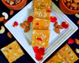 A picture of step 6 of Chickpea flour burfi/ besan burfi.