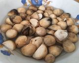 Hình bước làm 1 của món Canh rau ngót nấm rơm đậu hũ chay