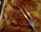 Sült tarja hagymás krumplival recept fázis 6 fotója