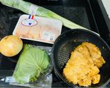 Hình bước làm 1 của món Cháo má đùi gà hành boa rô