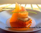 Foto del paso 6 de la receta: Caballa a la Parrilla sobre Pastel de Zanahorias Especiadas y Gambas al estilo Po´Boy