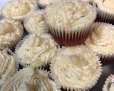 A picture of step 8 of Magnolia Bakery Inspired Red Velvet Cupcakes with Cream Cheese Frosting.