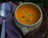 Une image de l'étape 3 de Velouté de courge butternut au lait de coco et cardamome.
