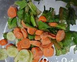 A picture of step 1 of Lettuce Carrot and Cucumber Juice with Palm Jaggery.