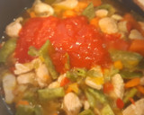 Foto del paso 4 de la receta: Estofado de pavo con verduras sobre cama de patatas al vino