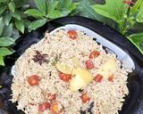 A picture of step 11 of Alu masala rice.