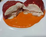 Foto del paso 8 de la receta: Piquillo rellenos de pechuga de pollo con jamón dulce y queso