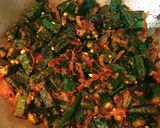 A picture of step 7 of Chatpata Masala Bhindi.