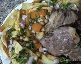 Une image de l'étape 5 de K'beb Algérien (frites en sauce et au viande agneau).