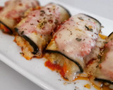 Foto del paso 7 de la receta: Rollitos de berenjena de puré de patata, gorgonzola y pesto