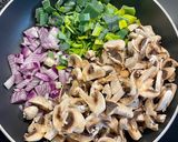 Une image de l'étape 1 de Galettes poireau champignons.