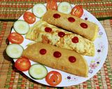 A picture of step 8 of Egg Mushroom Wrap.