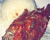 A picture of step 4 of Roasted fish and Plain White rice 🍚 🐟.