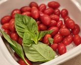 A picture of step 1 of Baked Burrata with Roasted Tomatoes,Olive Oil and White Wine Vinegar.