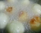 A picture of step 7 of Golden balls in green gravy.