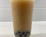 A picture of step 6 of Taiwanese milky bubble tea (iced or hot).