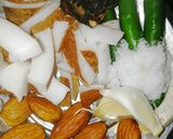 A picture of step 1 of Badam chutney.