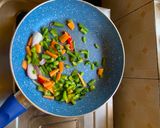 A picture of step 2 of Millet Stir fry vegetables.