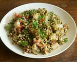 A picture of step 2 of Sprout chaat.
