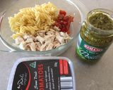 รูปขั้นตอนการทำที่ 1 ของ สลัดพาสต้า (chicken & pesto pasta salad)