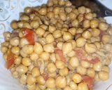 A picture of step 4 of Chana chat mix.