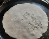 A picture of step 3 of Jowar Bhakri and pithla.