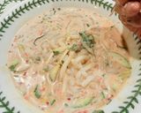 Gambar langkah 6 resipi Laksa Kuah Putih.