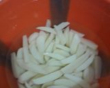 A picture of step 2 of Fried potatoes, plantain,egg n tea.