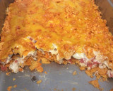 A picture of step 7 of Dorito chicken casserole.
