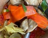 รูปขั้นตอนการทำที่ 3 ของ Oven Roasted Veg Pasta w/t Veg-Pork oat ball🥕🌶️🍝(พาสต้าผักย่างลูกชิ้นหมูโอ้ต)🍝🍆🫑🫚🧄