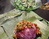 Foto langkah ke 5 dari resep Nasi Bakar Tongkol Kulit Buah Naga.