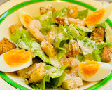 A picture of step 8 of Salad “Caesar” with shrimp 🦐.