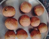 A picture of step 2 of #BCR#Raw banana kofta in caramelized onion gravy.